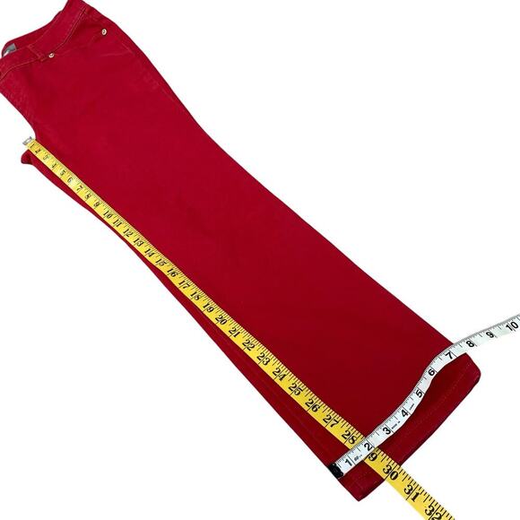 Chico's So Slimming Straight Mid Rise Denim Jeans Stretchy Size S/4 Short Red - Picture 13 of 15